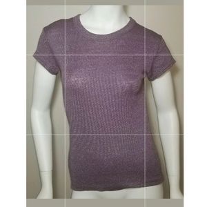 Michael Stars Womens Short Sleeve Purple T Shirt